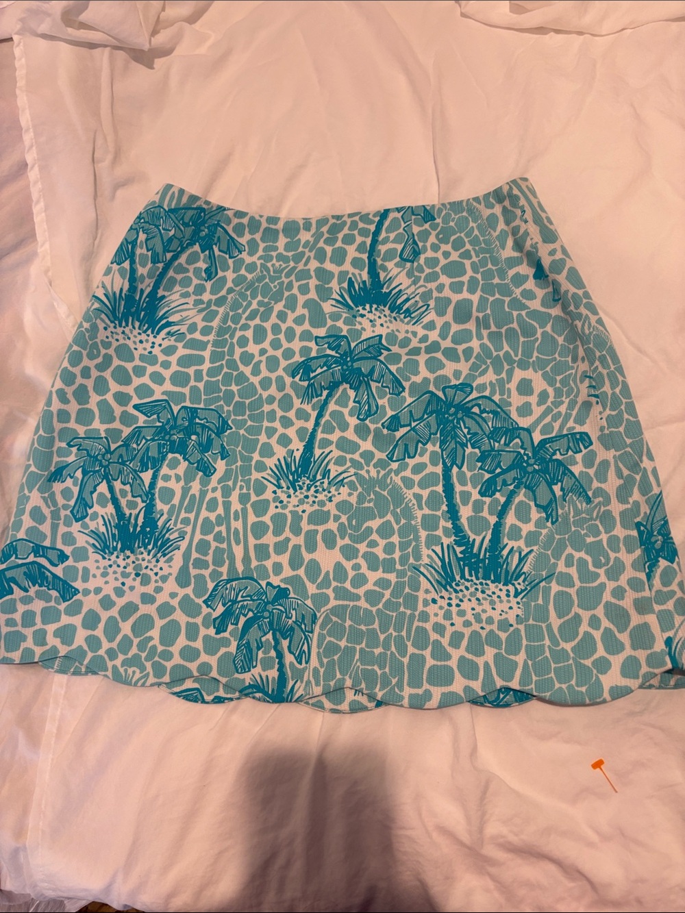 Lilly Pulitzer Teal Palm A-Line Skirt